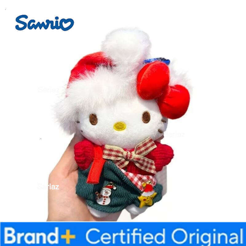 Sanrio 2025 New Kawaii Hello Kitty Christmas Plush Doll Japanese Cartoon Backpack Pendant Children's Creative Festival Gift H260121
