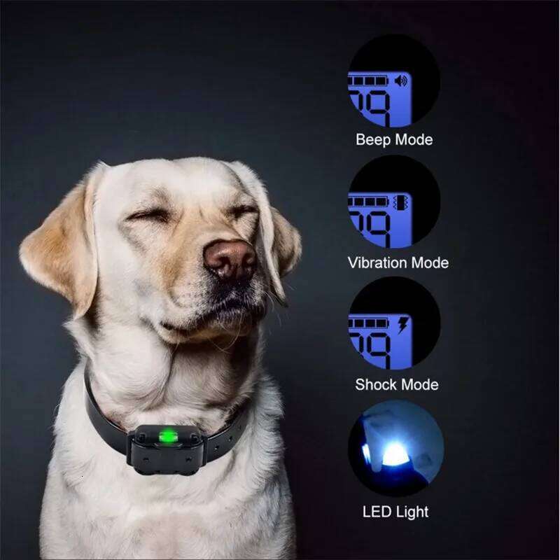 800m Dog Training Collar Waterproof Pet Remote Control Rechargeable Electric Anti-Bark with Shock Vibration Sound LCD Display 26W01121