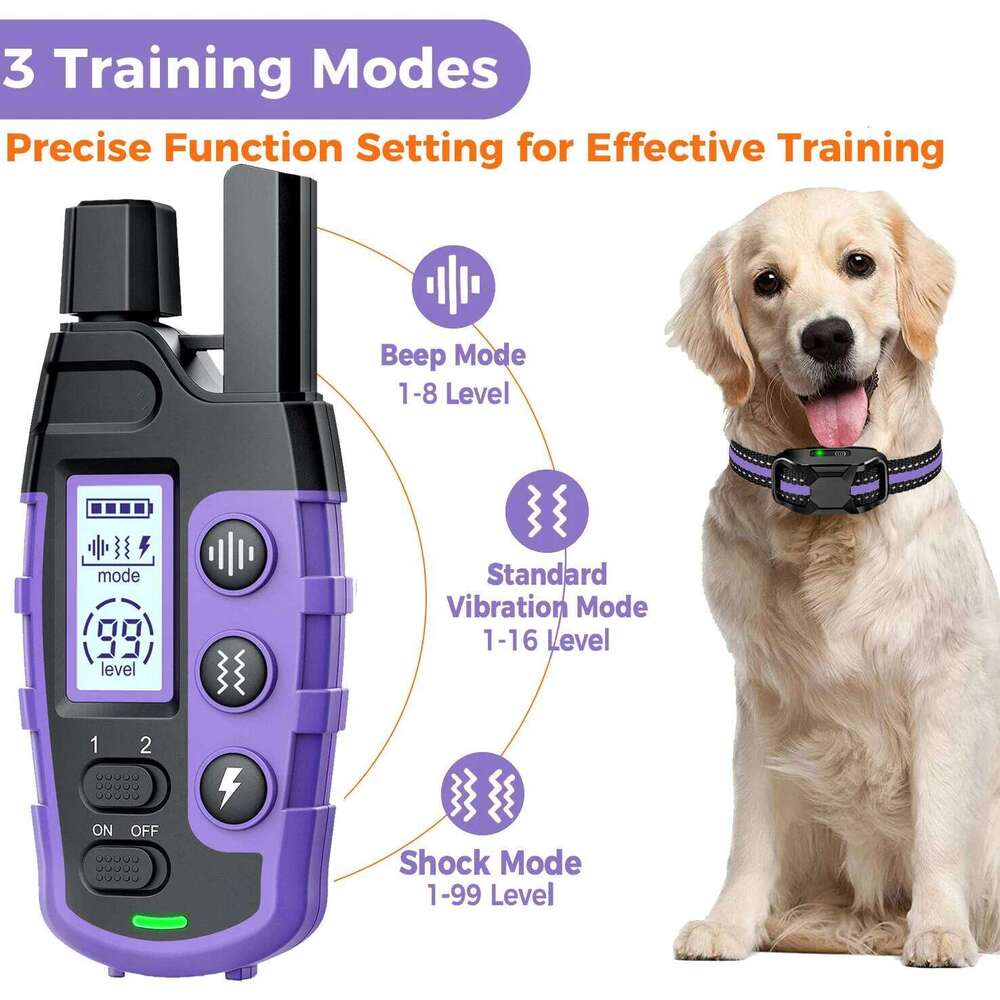 3300Ft Electric Dog Training Collar Remote Control Waterproof Pet BehaviorFor 5-120lbs Puppy With Shock Vibration Beep 26W01121