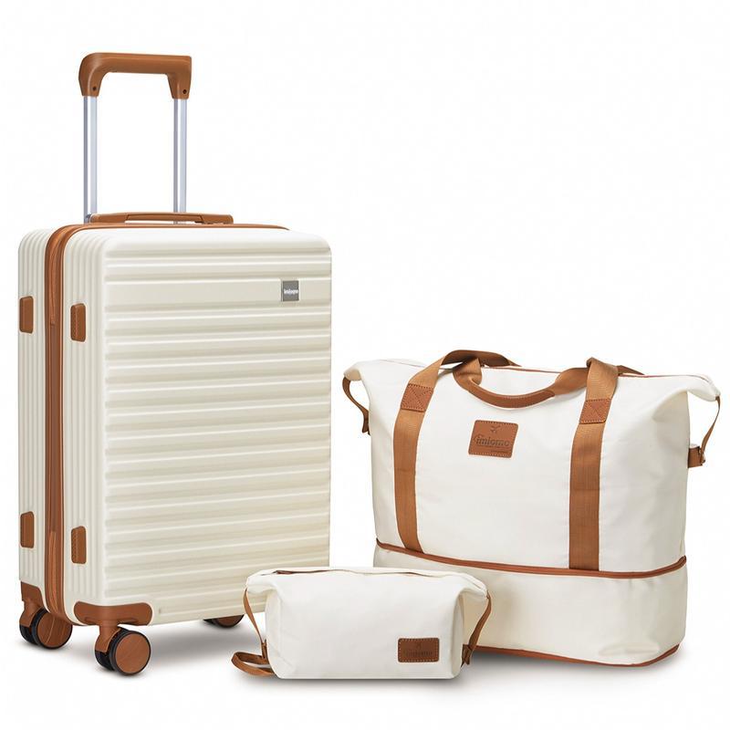 Three-piece luggage set, with double rotating wheels, metal-shell luggage, equipped with TSA lock, travel bag Z251209
