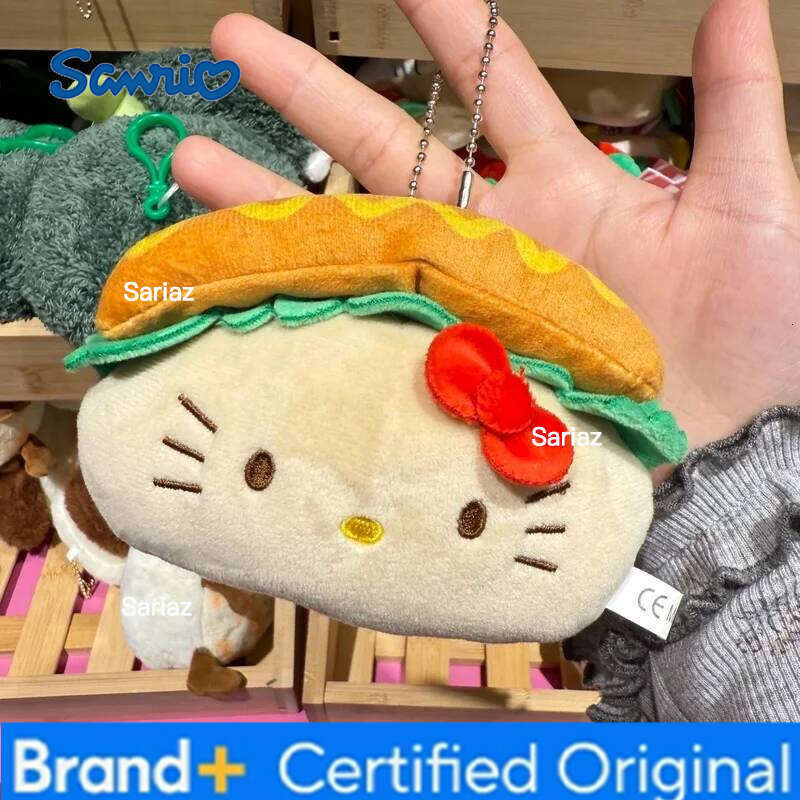 Sanrio Kawaii Animated Cartoon Sandwich Shaped Plush Toy Backpack Pendant Hot Dog Toast Key Chain Cute Creative Decoration Girl Gift H260121