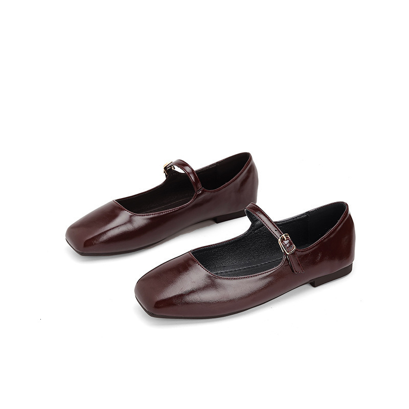 Ballet Flats Women Shoes 40 Mary Jane Shoes Round Toe Womens Shoe Leather Flats Women Shoes 240629