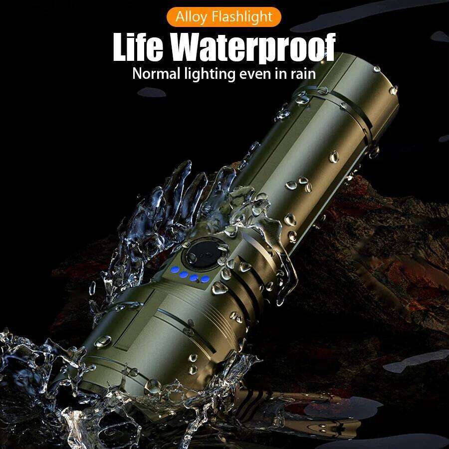 3000LM Led Flashlight Outdoor Zoom Rechargeable Waterproof Flashlights Strong Focused Source Can Light a Flame Z260121