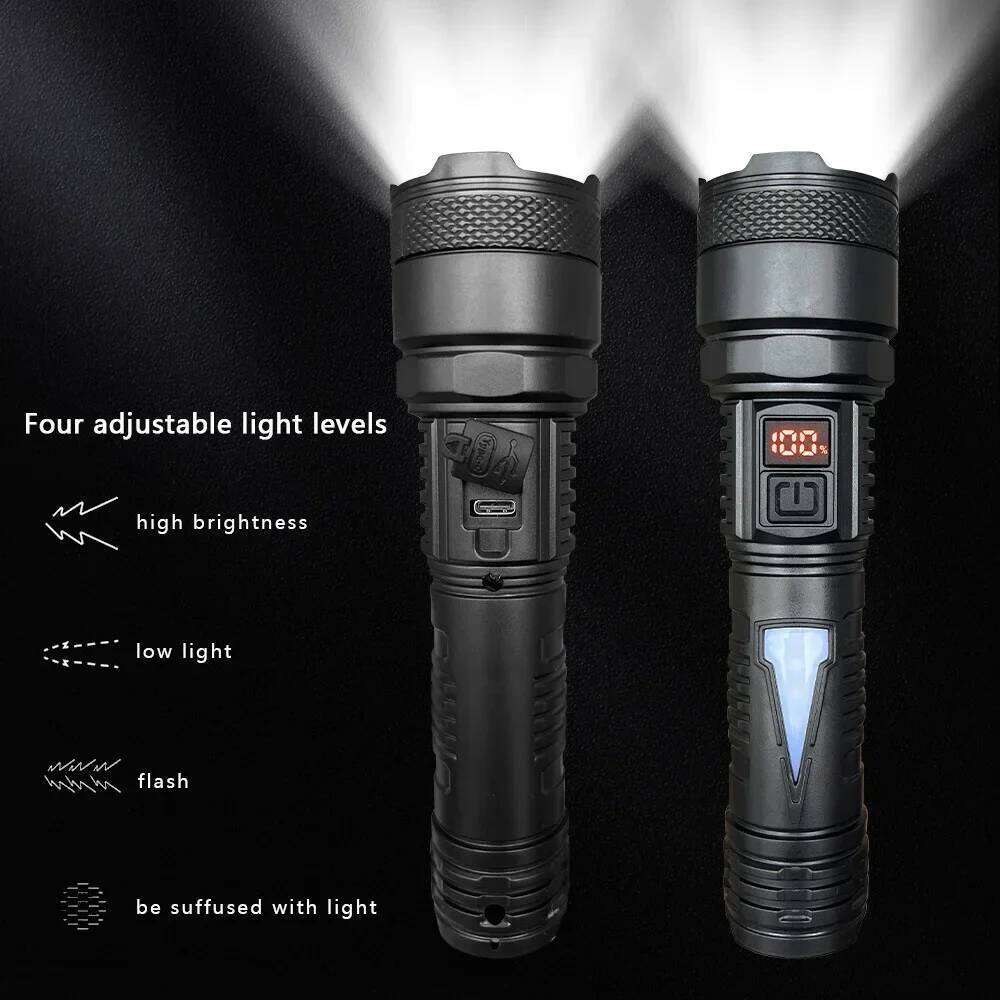 1500W Super Portable Rechargeable Lamp Built-in BatteryWaterproof High Power Led Flashlight White Laser Outdoor Torch Light Z260121
