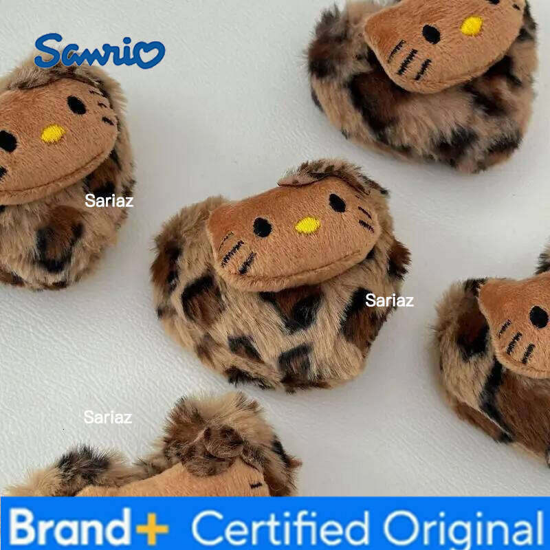 Sanrio Cartoon Hello Kitty Fashion Bag Retro Leopard Doll Pendant Kawaii Anime Toy Keychains Accessories Keyring Christmas Gift H260121