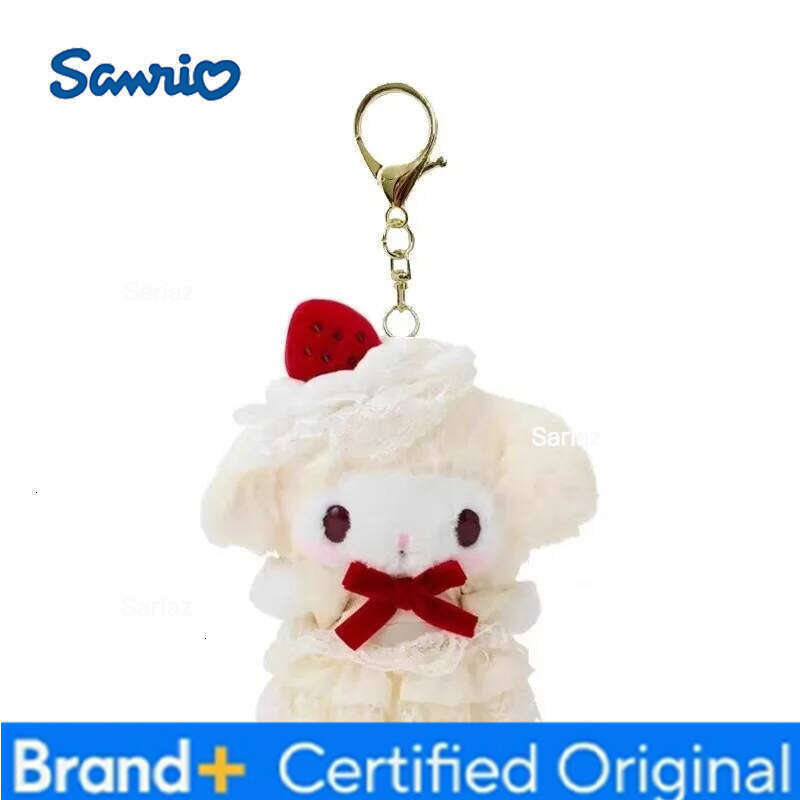 Sanrio Kuromi Hello Kitty Cartoon Strawberry Cake Skirt Cinnamoroll Plush Toys Backpack Pendant Keychain Accessories Girls Gift H260121