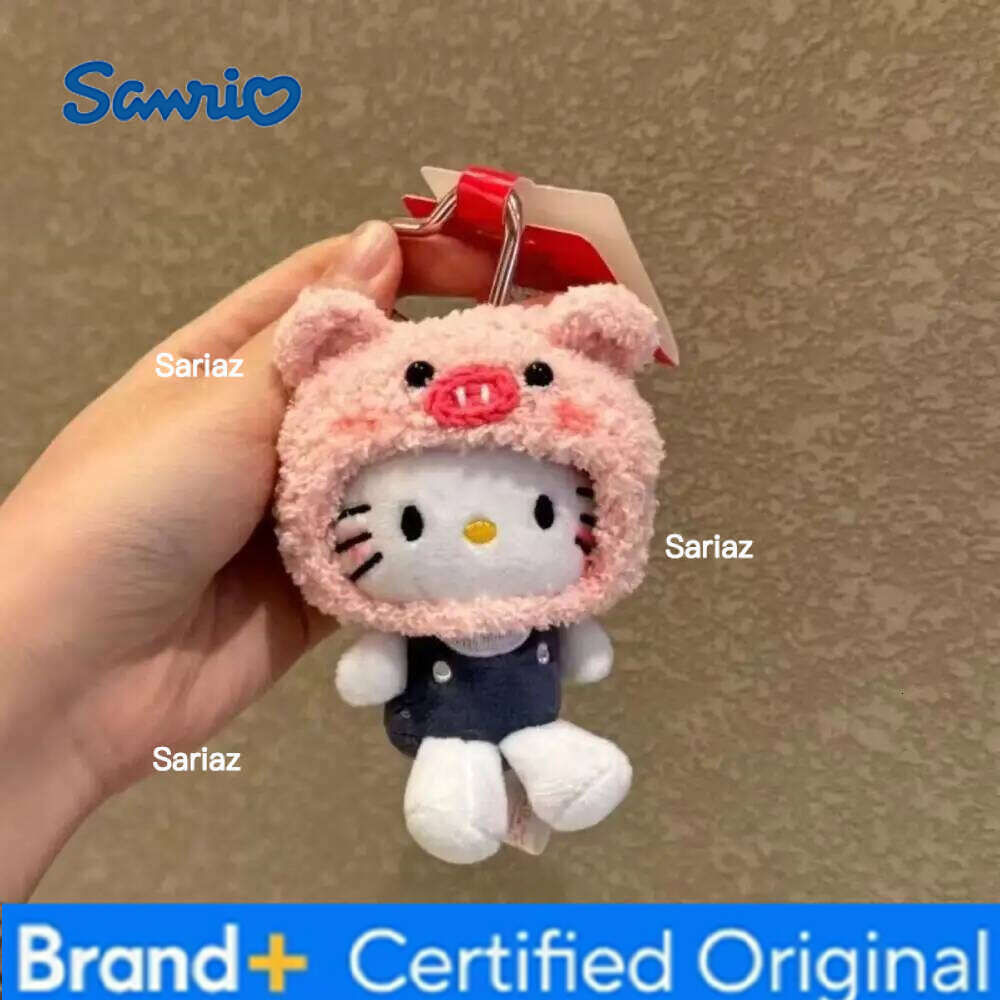 Sanrio Cute Tomato headgear KT Cat Hello Kitty Keychain Kawaii Cartoon Phone Wrist Strap Backpack Pendant Decora H260121