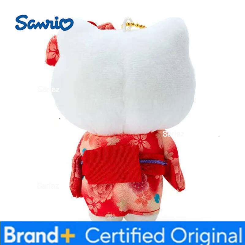 Sanrio New Hello Doll Keychain Cartoon Kitty Cat Stuffed Keychains Bag Decoration Car Key Pendant H260121