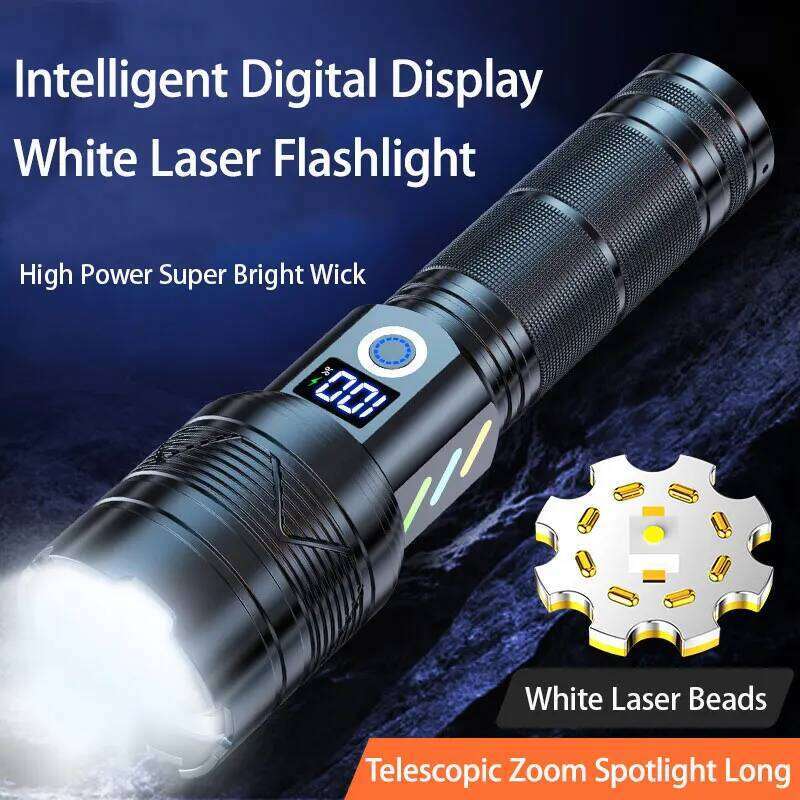 Super Bright Laser Zoomable USB Rechargeable Torch Lamp 5 Lighting Modes Outdoor Adventure Long Range Flashlight Z260121