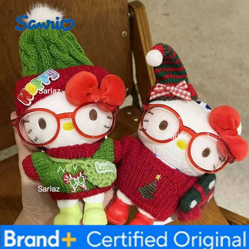 Sanrio New Miniso Hello Kitty Keychain Kawaii Christmas Plush Doll Ins Korean Cartoon Anime Friends Birthday Gift H260121