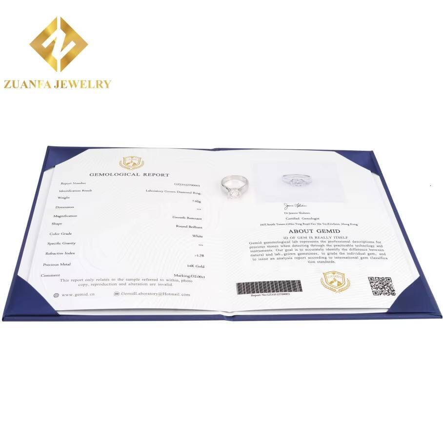 14K Solid Gold Brilliant Cut CVD Lab Grown Diamonds IGI Certificate 2carats Diamonds Engagement Rings
