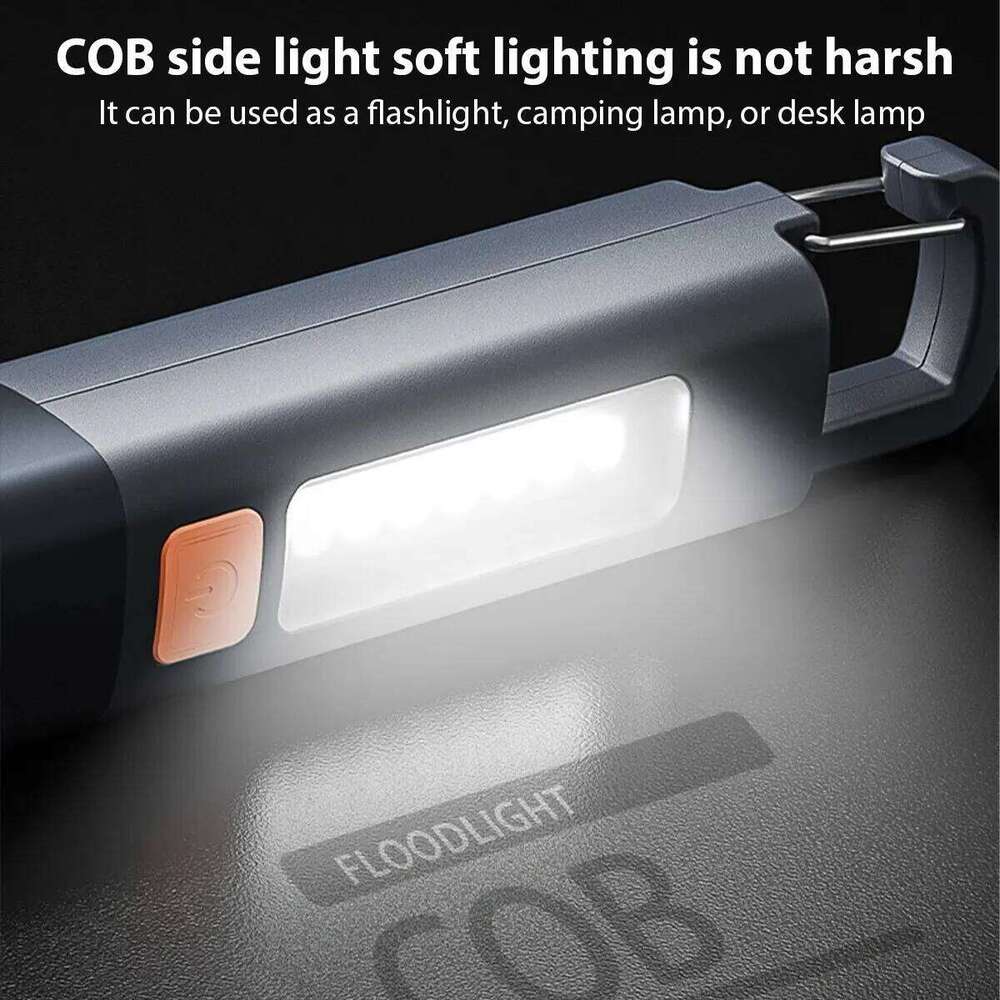 Strong Lighting ABS Flashlamp USB Charging Portable Outdoor Small Flashlight Camping Hanging Telescopic Focus COB Side Lamp Z260121
