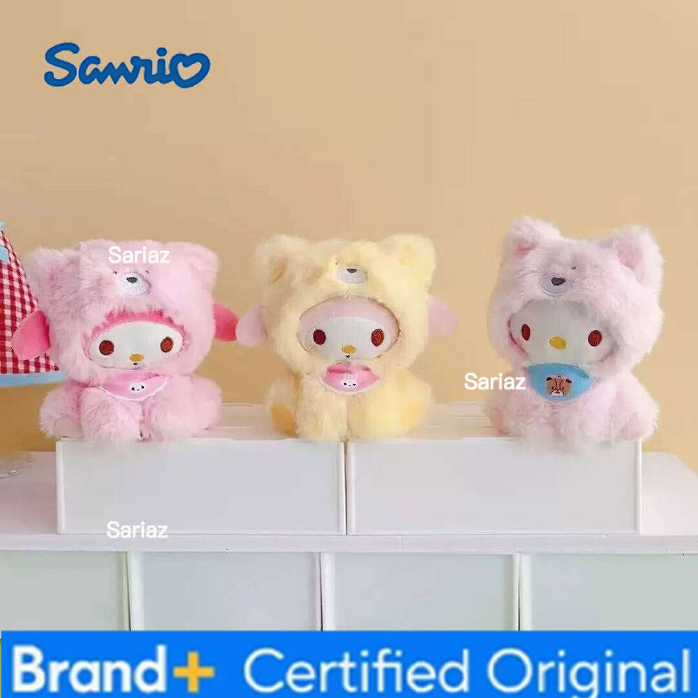 Sanrio for Hello Kitty Plush Toy Ornaments Cute Anime Cartoon Kuromi Cinnamoroll Kawaii Bag Charm Plushie Key Ring Holiday Gifts H260121