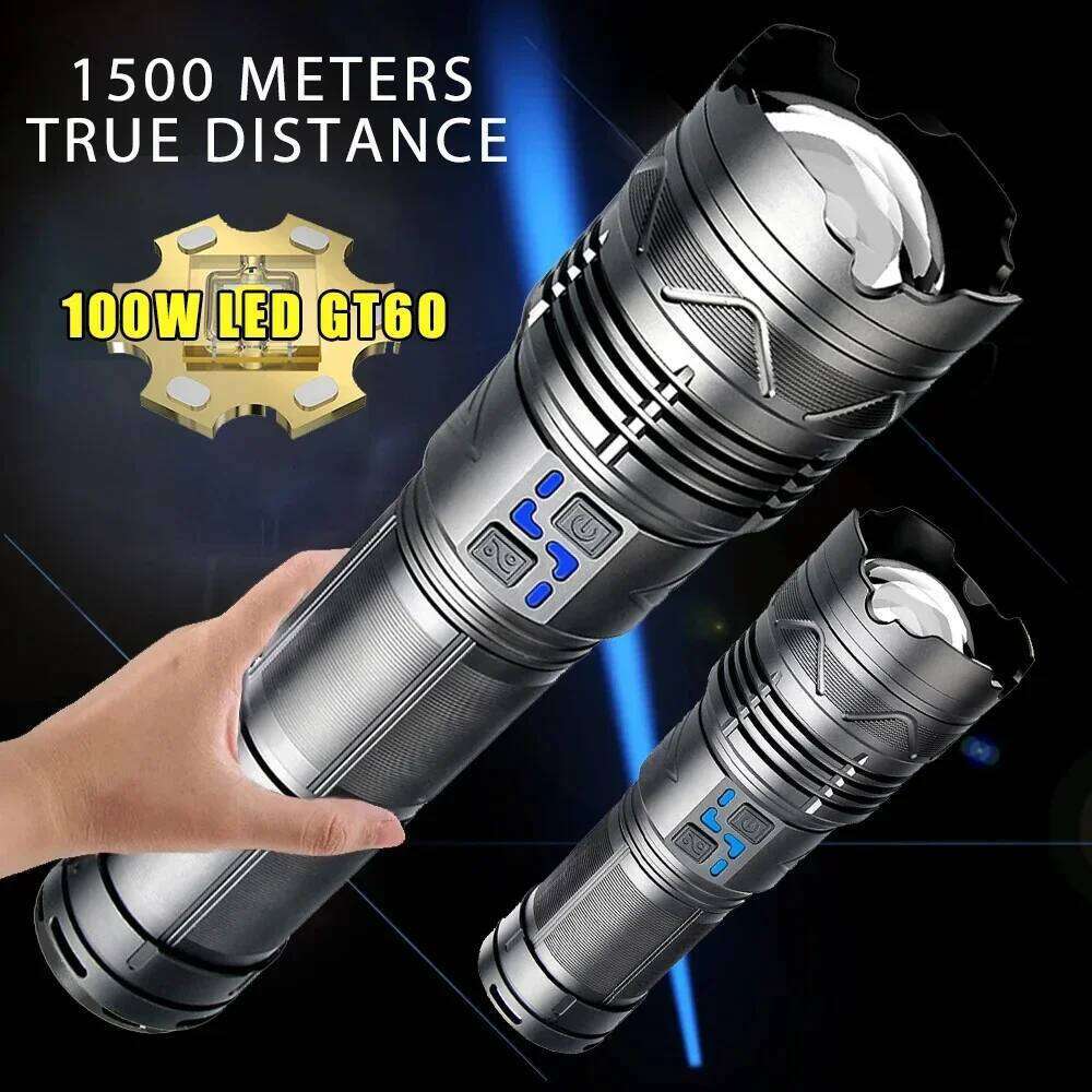 High Power Led Flashlight Super Bright Long Range Torch Rechargeable Ultra Powerful Outdoor Tactical Hand Lamp Camping Lantern Z260121
