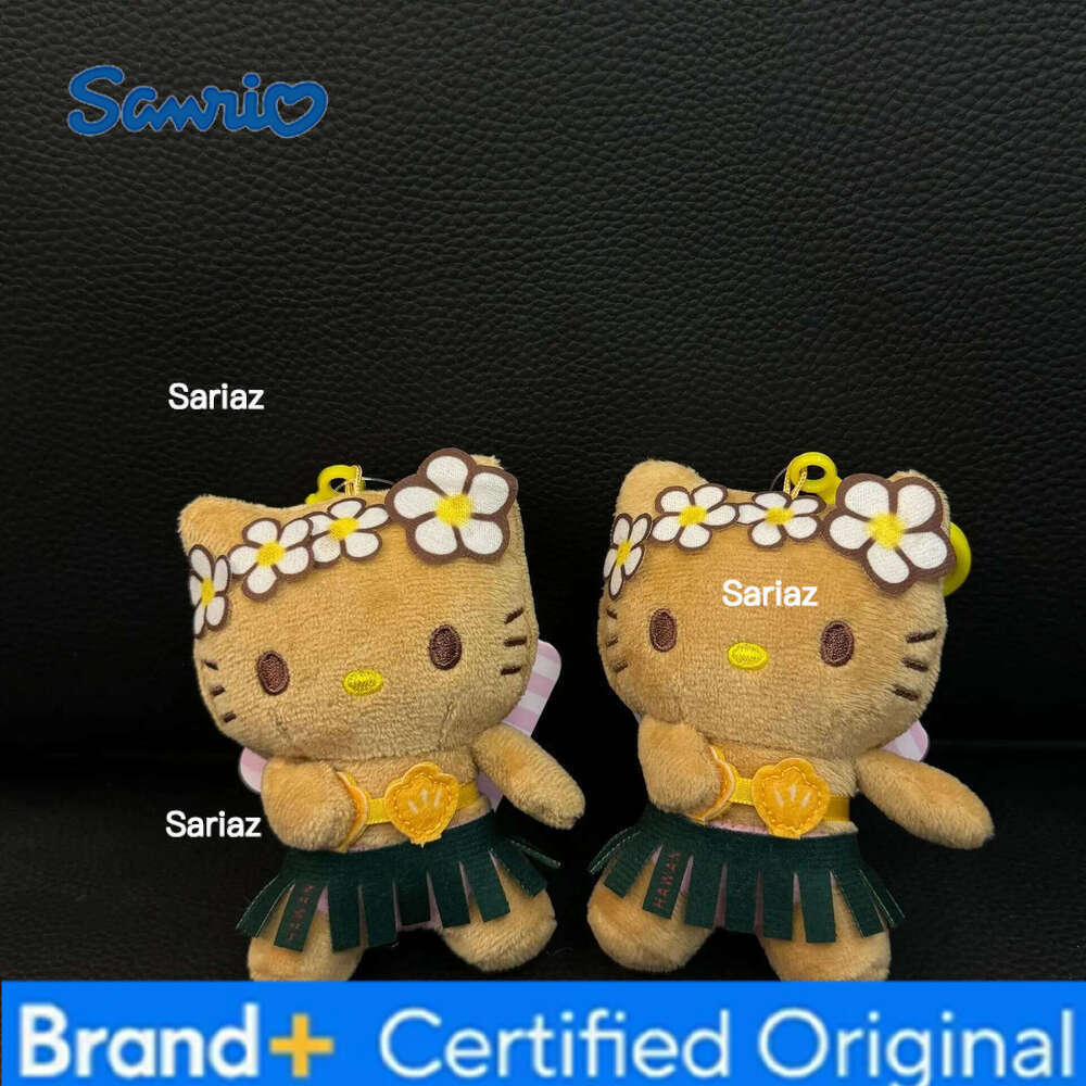 Sanrio Hawaii Pendant Limited Edition Grass Skirt Hello Kitty Plush Doll DIY Bag Keychain Hanging Accessories Gift H260121
