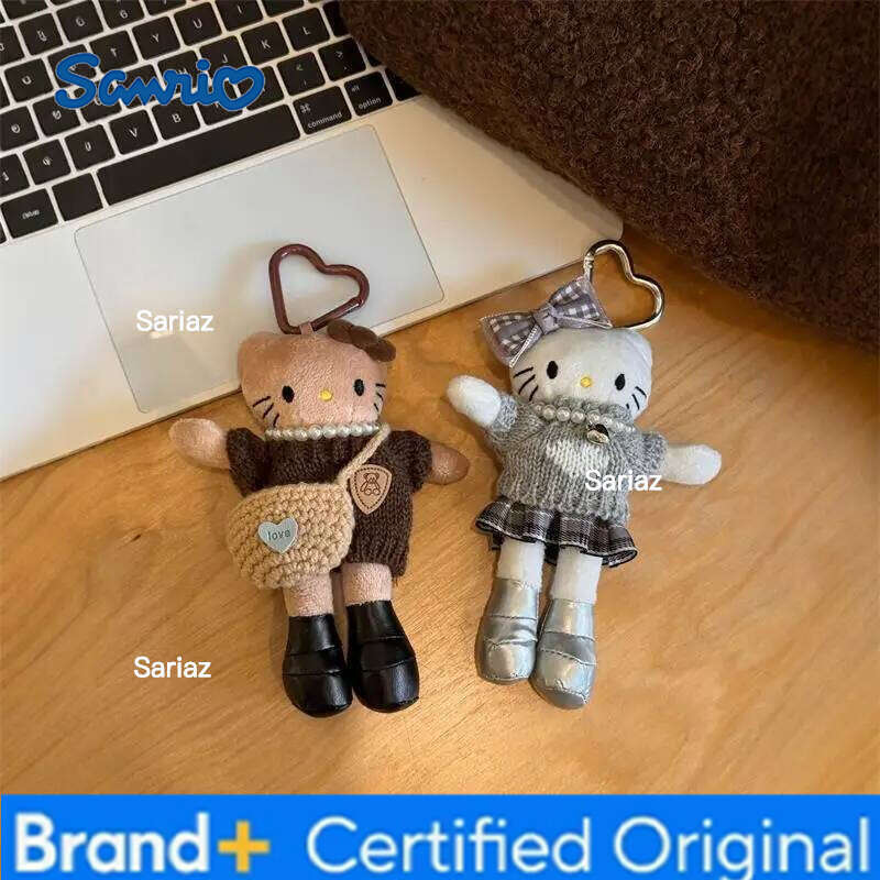 Sanrio Japanese Popular Dolls Cute Black Skin Heisei Spicy Girl Long Legs Cat Plush Doll Cartoon Toys Bag Pendant H260121