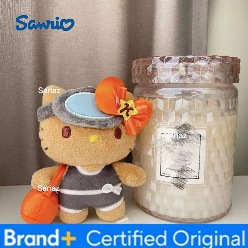 Sanrio New Plush Keychain Hello Black Skin Bag Charm Jeju Limited Haenyeo Kitty Kawaii Backpack Pendant Orange Bow Gifts H260121