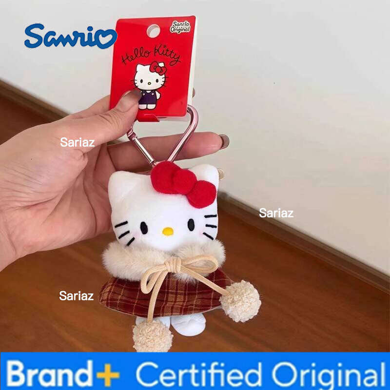 Sanrio Hello Kitty Keychain Backpack Cute Plush Doll Car Key Ring Decor Hanging Pendant Charms Girl Party Gifts H2601211
