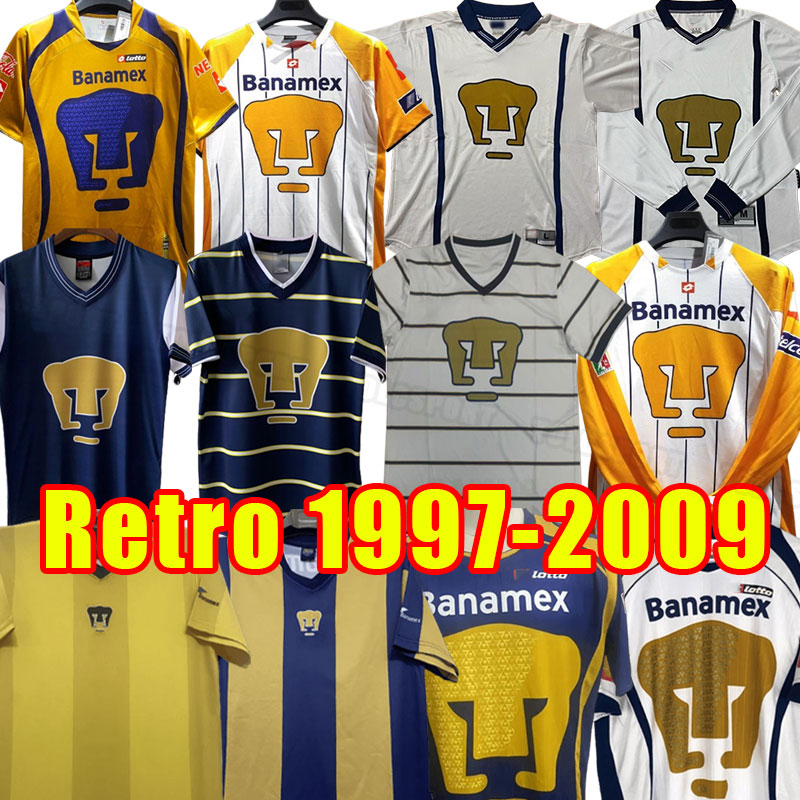 1997 1998 UNAM Retro Soccer Jerseys Home Away Football Shirt Short Sleeve Uniforms 97 98 99 2000 2001 2008 2009 2003 2004 003 04