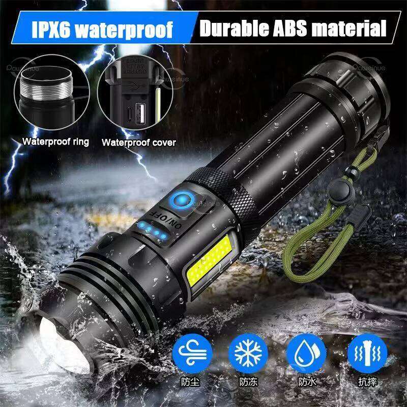 High Power Led 1000000LM Powerful LED Flashlight Portable USB Rechargeable Lamp 2600mah Emergency Camping Work Torch Z260121