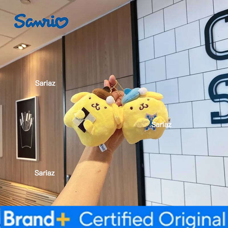 Sanrio New Style PomPomPurin Cartoon Plush Toy Couple Backpack Pendant Car Keychain Best Friend Birthday Christmas Gift H260121