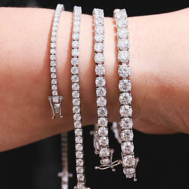 Provence Gems 14K 18K Pass Tester 25MM 3MM 35MM 4MM Round Brilliant Lab Grown Diamond Tennis Bracelet