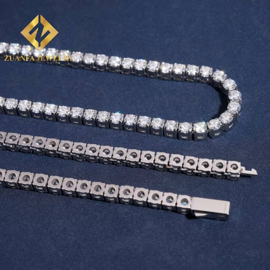 Hot Sale No Tarnish 316L Stainless Steel 4mm Moissanite Diamond Pass Diamond Tester Tennis Chain Bracelet