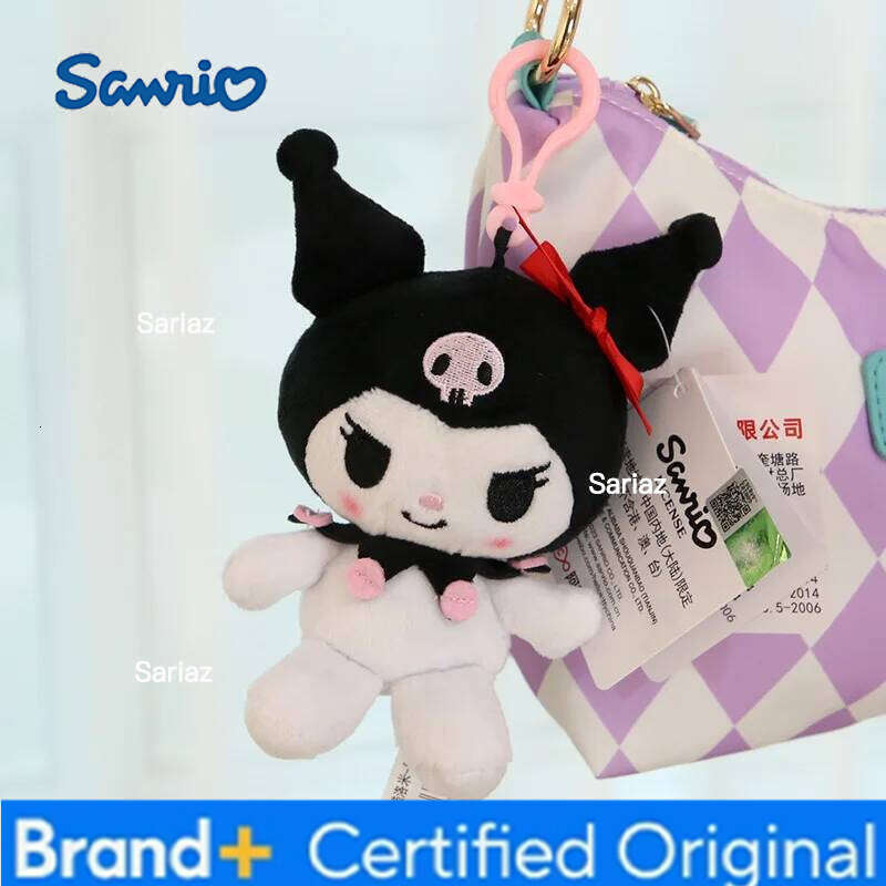 Sanrio Hello Kitty Plush Bag Accessory Pompom Keychain Small Charms Kawaii Plushies Kuromi Pendant Doll Kids Birthday Toys Gifts H260121