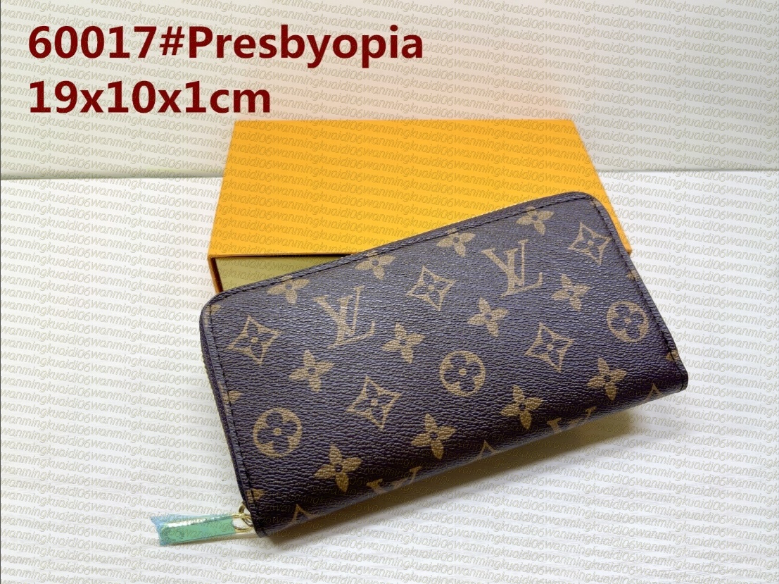 2023 Designer Wallet M60017 Leather Wallet Women Zipper Long Card Holders Coin Purses Woman Shows Exotic Clutch Wallets A01