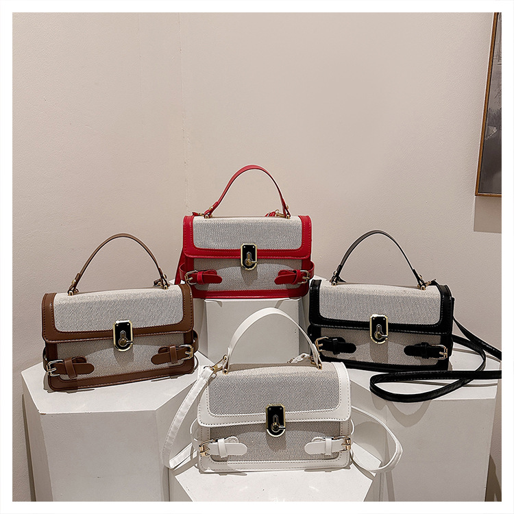 Fashion premium handbag for women, 2025 new model, color-matched patchwork small square bag, casual and simple crossbody bag 251103