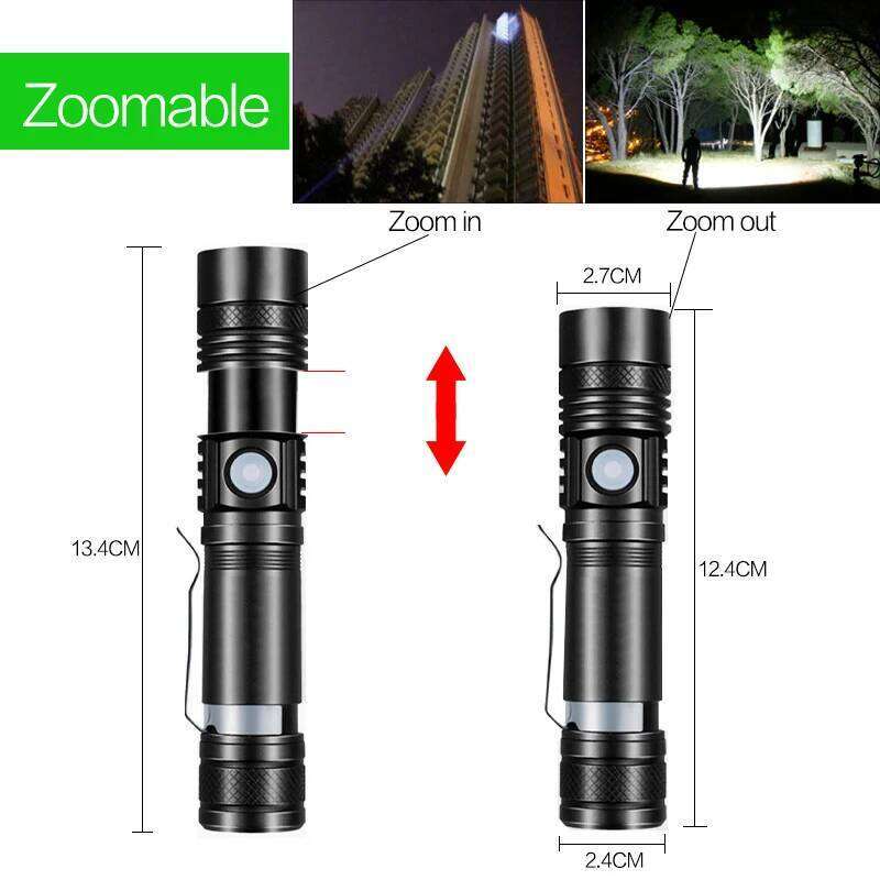 Super Bright Led flashlight USB linterna led torch T-6/L2/V6 Power Tips Zoomable Bicycle Light 18650 Rechargeable Z260121
