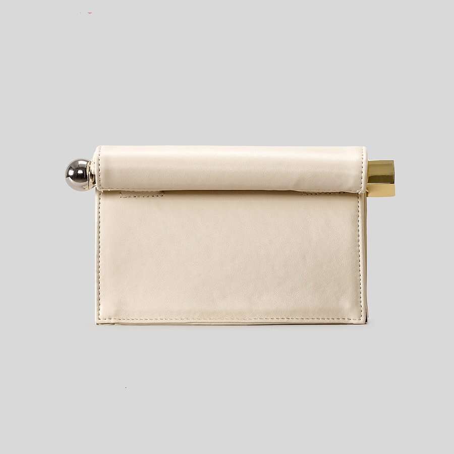 2026 Women Design Light Luxury Clutch French Rolled Edge Foldable Evening High End Clip Bag For Women