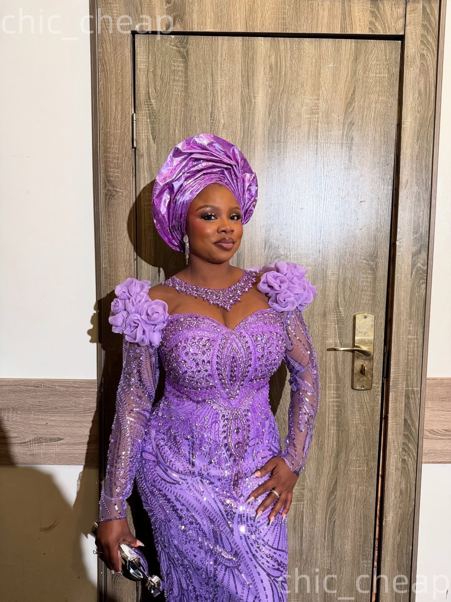 Aso Ebi Prom Nigerian Mermaid Dresses 2026 Beaded Crystals Lavender Evening Formal Party Second Birthday Engagement Gowns Dress For Special Occasions