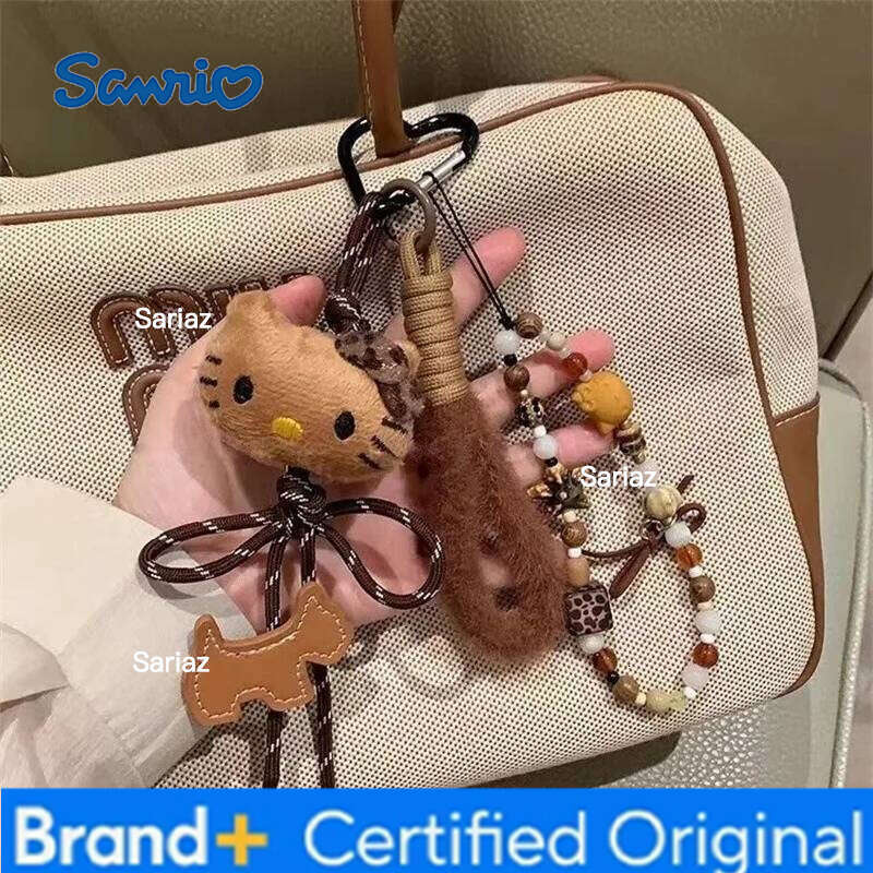 Sanrio Kawaii Hello Kitty Cute Plush Toy Backpack Pendant Cartoon Keychain Girl Anime Festival Birthday Gift H260121