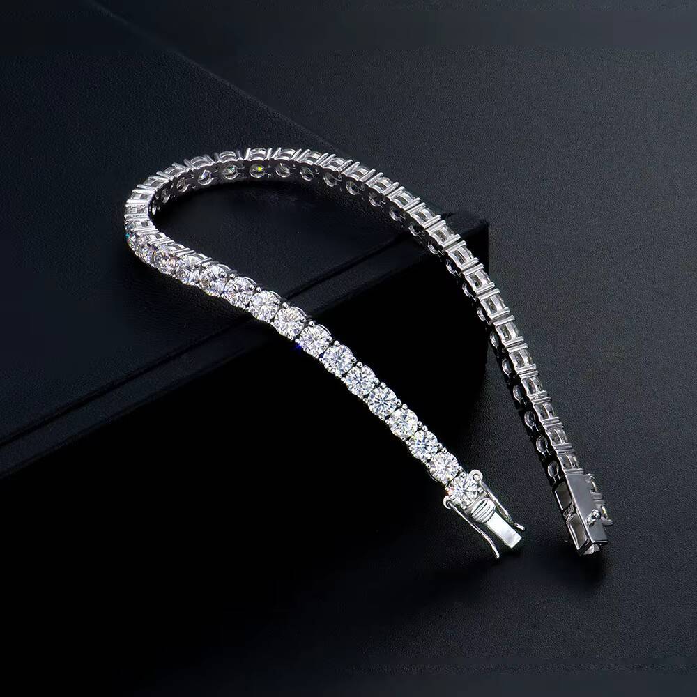RongZhen Diamond Bracelet 14k Solid Gold 2ct 3ct 5ct 7ct 11ct HPHT CVD Lab Grown Diamond Tennis Bracelet in Stock for Sale