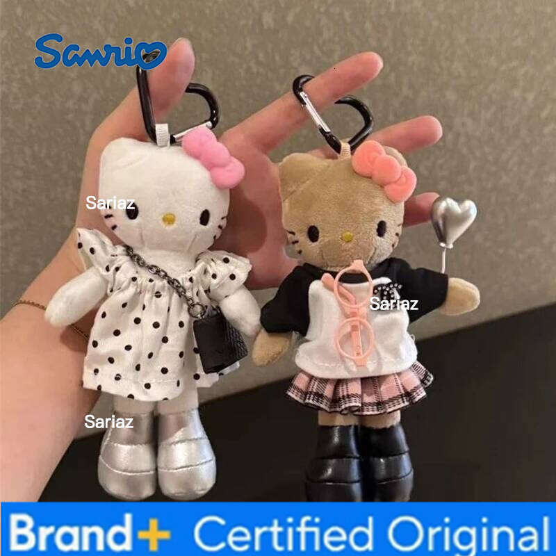 Sanrio Hellokitty Plush Key Chains Birthday Party Cute Backpack Bag Hanging Pendant Cartoon Keychain Christmas New Year Gifts H260121