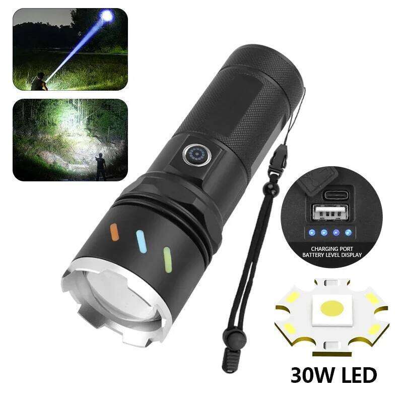 Super bright multifunctional flashlight strong long range rechargeable outdoor home lighting portable camping light Z260121