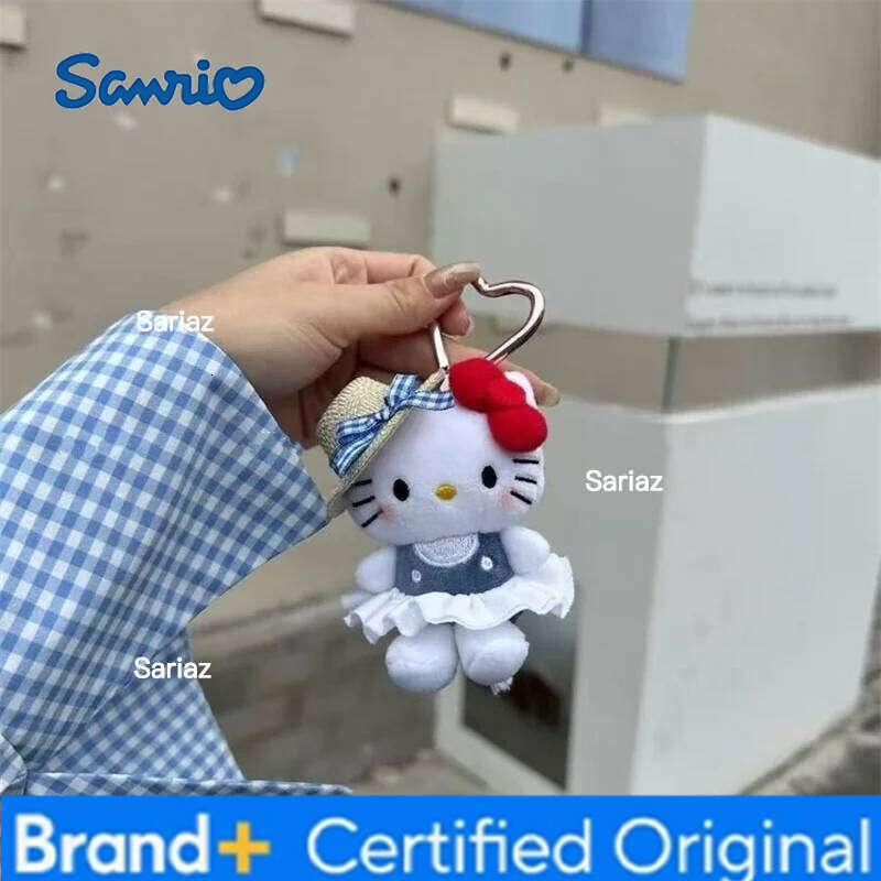 Sanrio Cute Hellokittys Keychain Anime Cartoon Kitty Cat Plush Hanging Key Chain Backpack Accessories Pendant Girl Gifts H260121