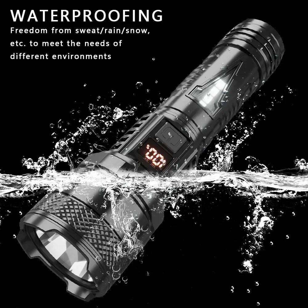 1500W Super Portable Rechargeable Lamp Built-in BatteryWaterproof High Power Led Flashlight White Laser Outdoor Torch Light Z260121