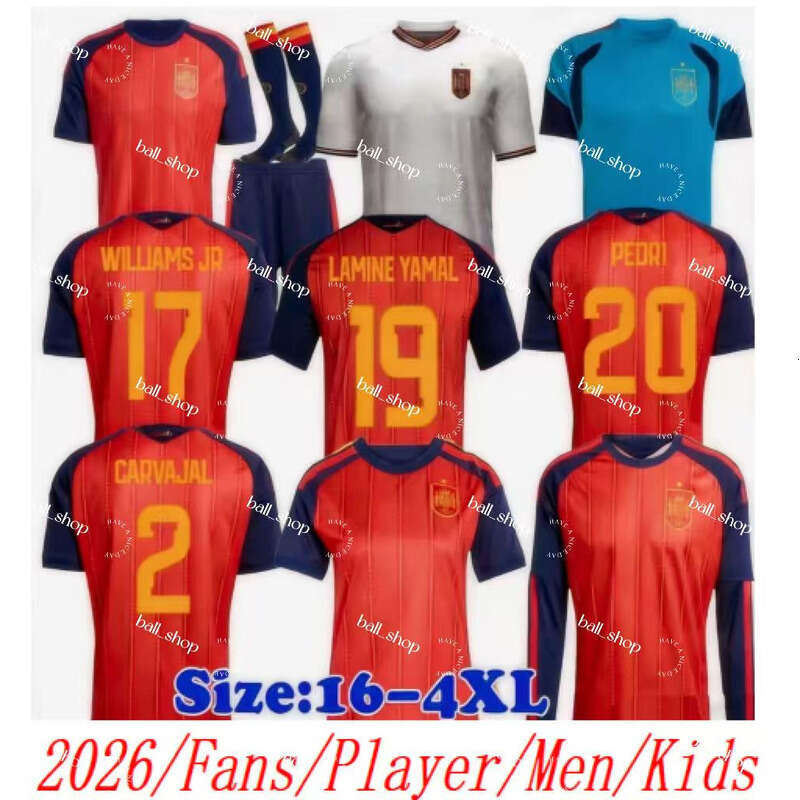2026 World Cup espana Soccer Jerseys PEDRI GAVI LAMINE YAMAL MORATA Carvajal OLMO FERRAN RODRIGO Jersey SPANISH Men Kid Kit Football Shirt Fan Player