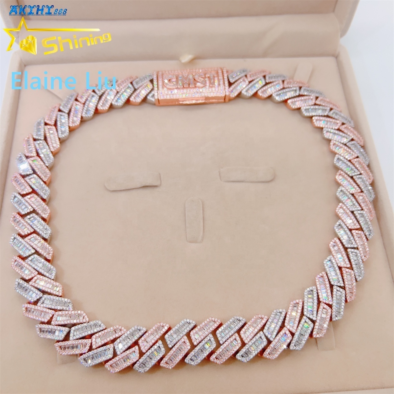 Sterling Silver 925 Pass Diamond Tester VVS Moissanite Necklace 18mm Hip Hop Iced Out Jewelry Miami Cuban Link Chain Necklace