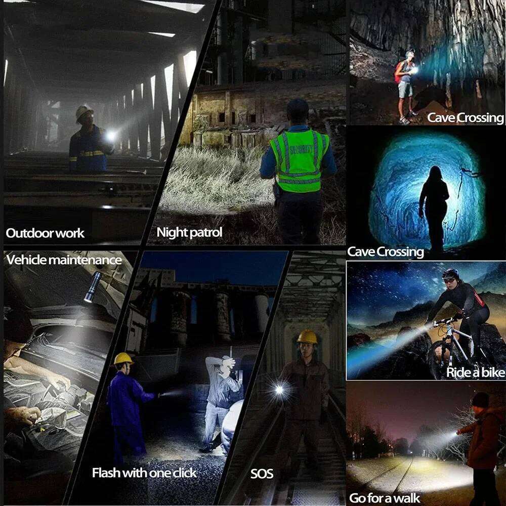 Powerful LED Flashlight USB Rechargeable Hand Light Telescopic Zoom Torch Lamp Outdoor Camping Fishing Lantern Z260121