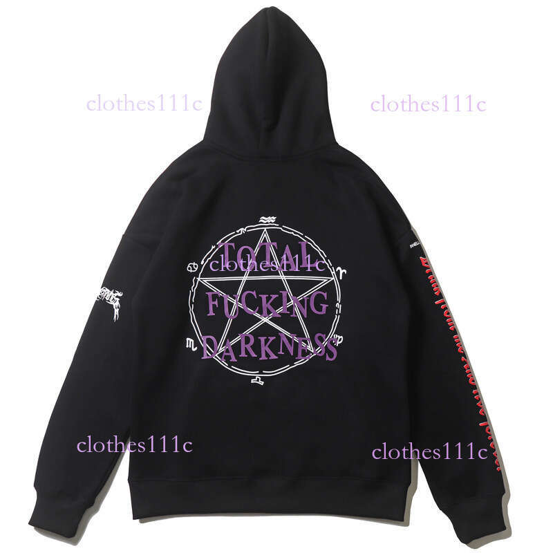 European And Men's Clothing American Trend Brand Huang Zitao Same Style Magic Circle Print Fleece Lined Hoodie Sweatshirt Luanyun
