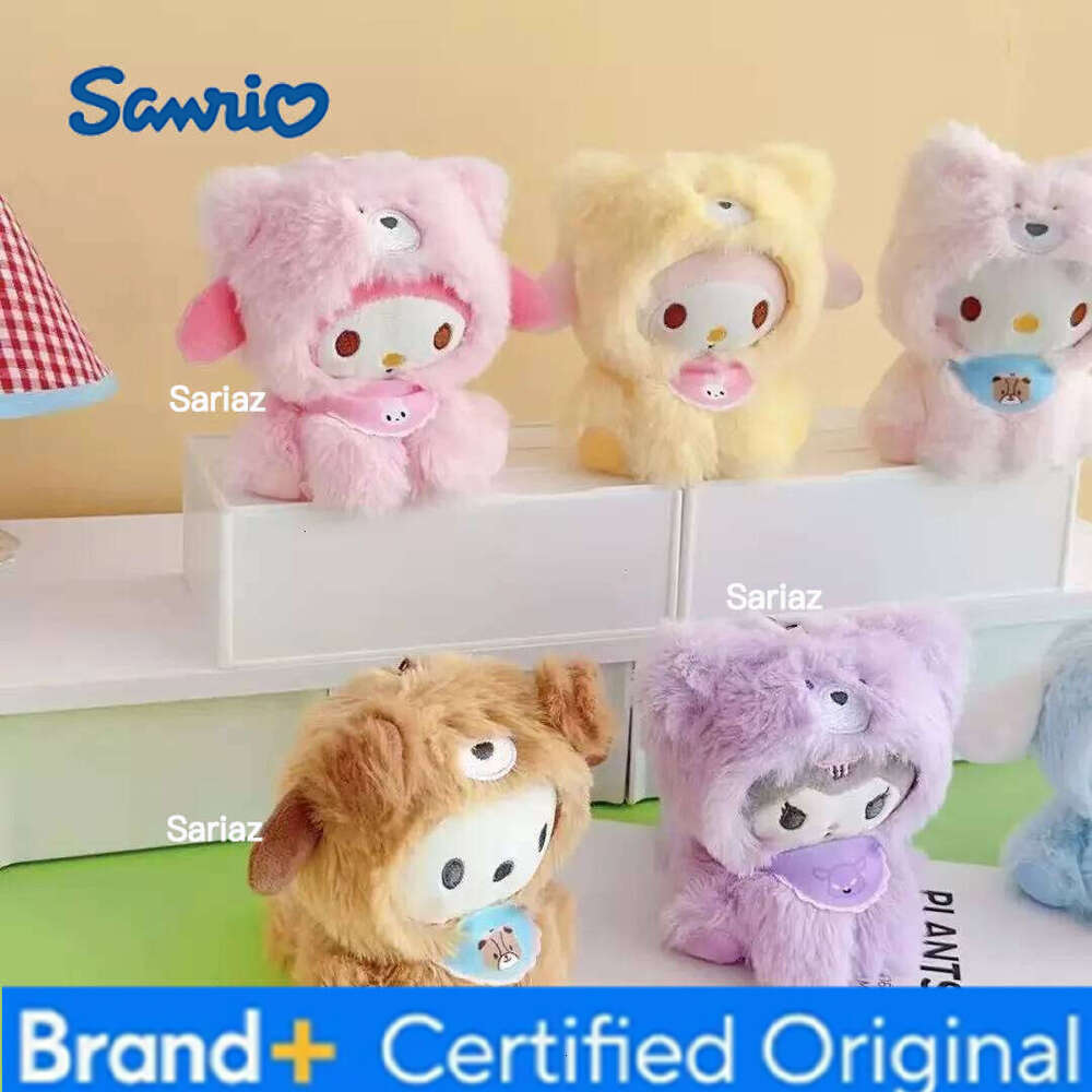 Sanrio for Hello Kitty Plush Toy Ornaments Cute Anime Cartoon Kuromi Cinnamoroll Kawaii Bag Charm Plushie Key Ring Holiday Gifts H260121