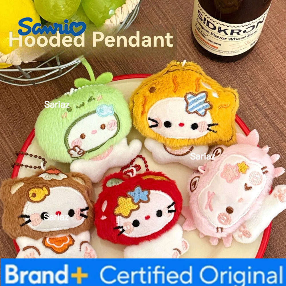 Sanrio 1/5 Pcs Hello Kitty Headgear Kitten Backpack Cute and Fun Versatile Cartoon Plush Pendant H260121