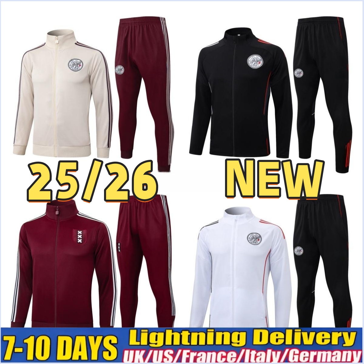 2025 2026 Aajax jacket tracksuit long training suit kit uniform Children adult sweatshirt Sweater sets Pparis Ssaint Aajax