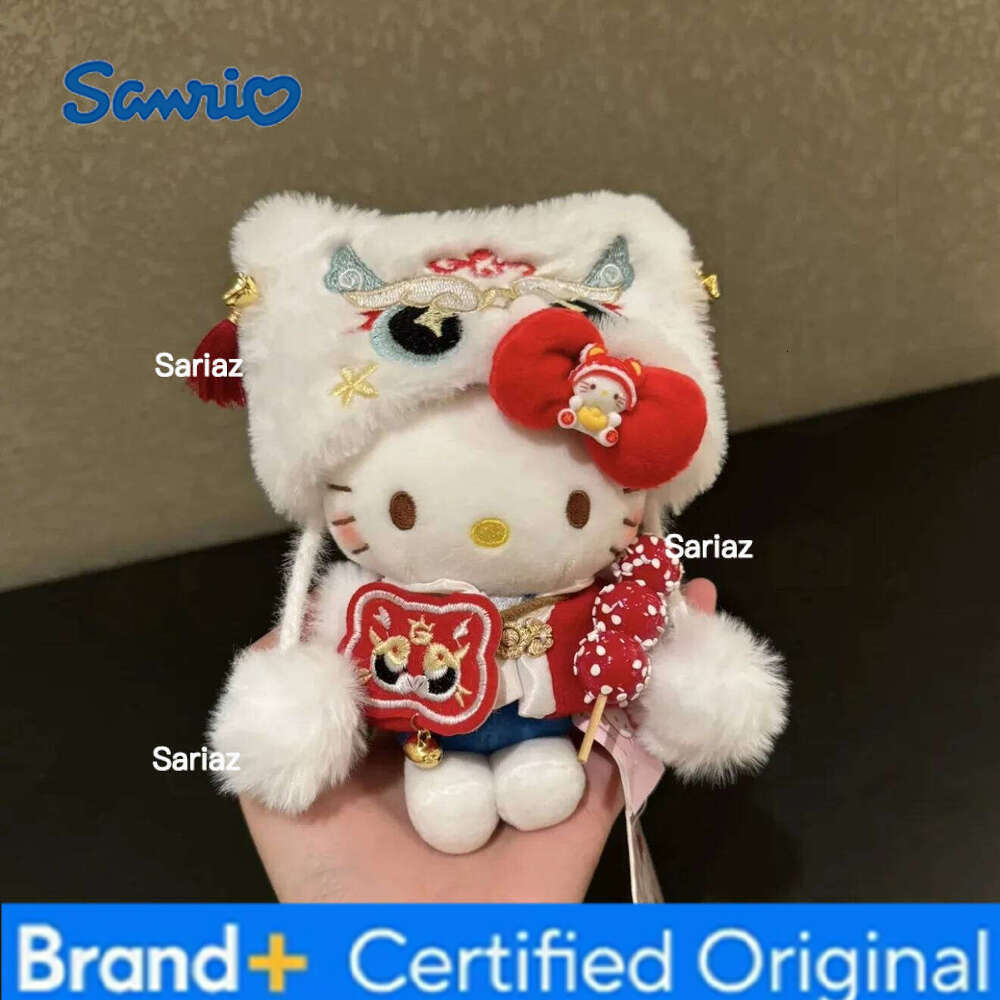 Sanrio 12cm Hello Kitty Plush Doll Pendant Cartoon Kitten Stuffed Keychain Cosplay Dress-Up Kawaii Holiday Birthday Gift H260121