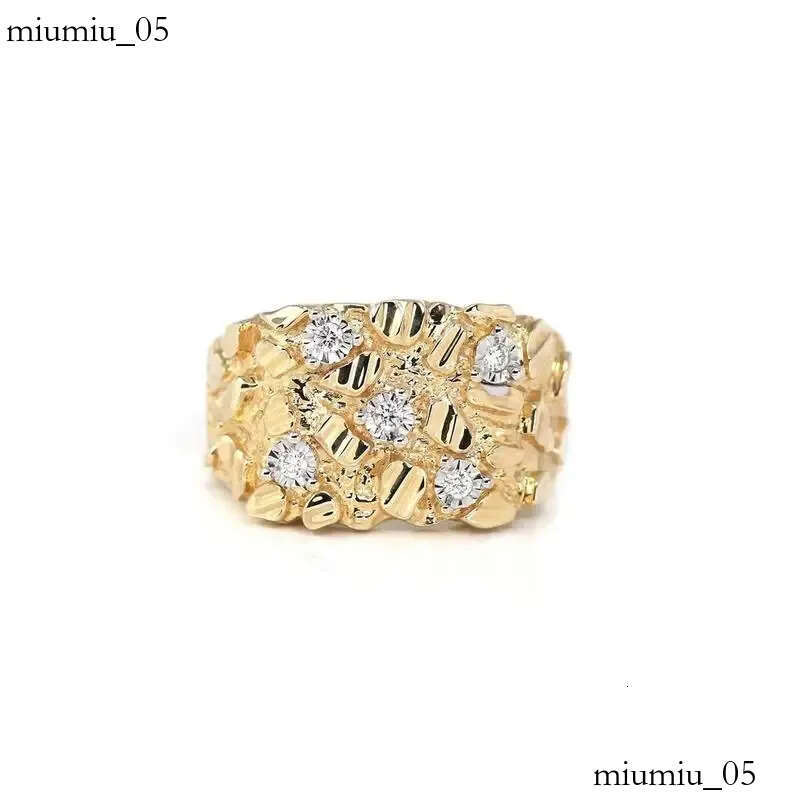 Hip Hop Gold Plated CZ Nugget for Women Men Vintage Finger Ring Wedding Couple Jewelry Accessories 260107