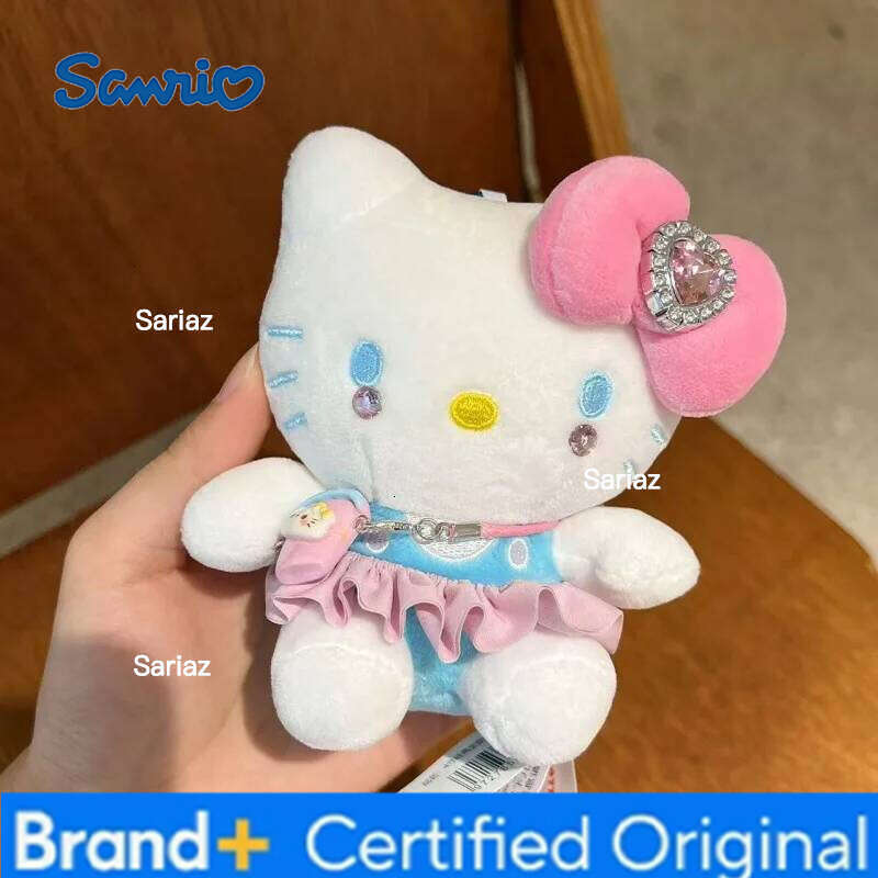 Sanrio Cute Cartoon Kawaii Chef Dresses Up with A Fun Black and Yellow Apron Hellokitty Plush Doll Keychain Bag Pendant Toy Gift H260121