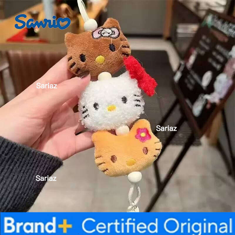 Sanrio Hello Kitty Plush Keychain Kawaii Children Anime Plushie Pendant Keyring Cute Women Bag Car Keychians Girl Birthday Gifts H260121